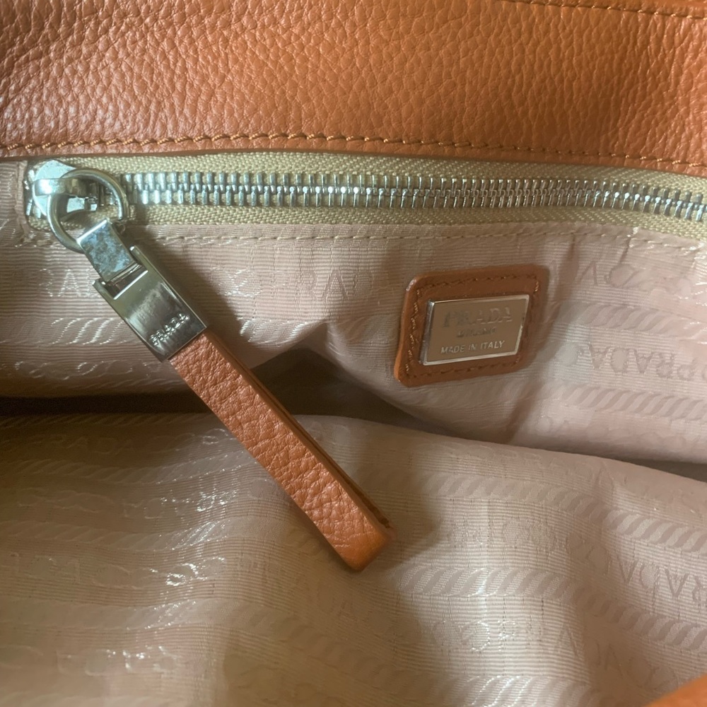 Prada Flap Satchel Shoulder Bag in Burnt Orange Leather New - Picture 12 of 16